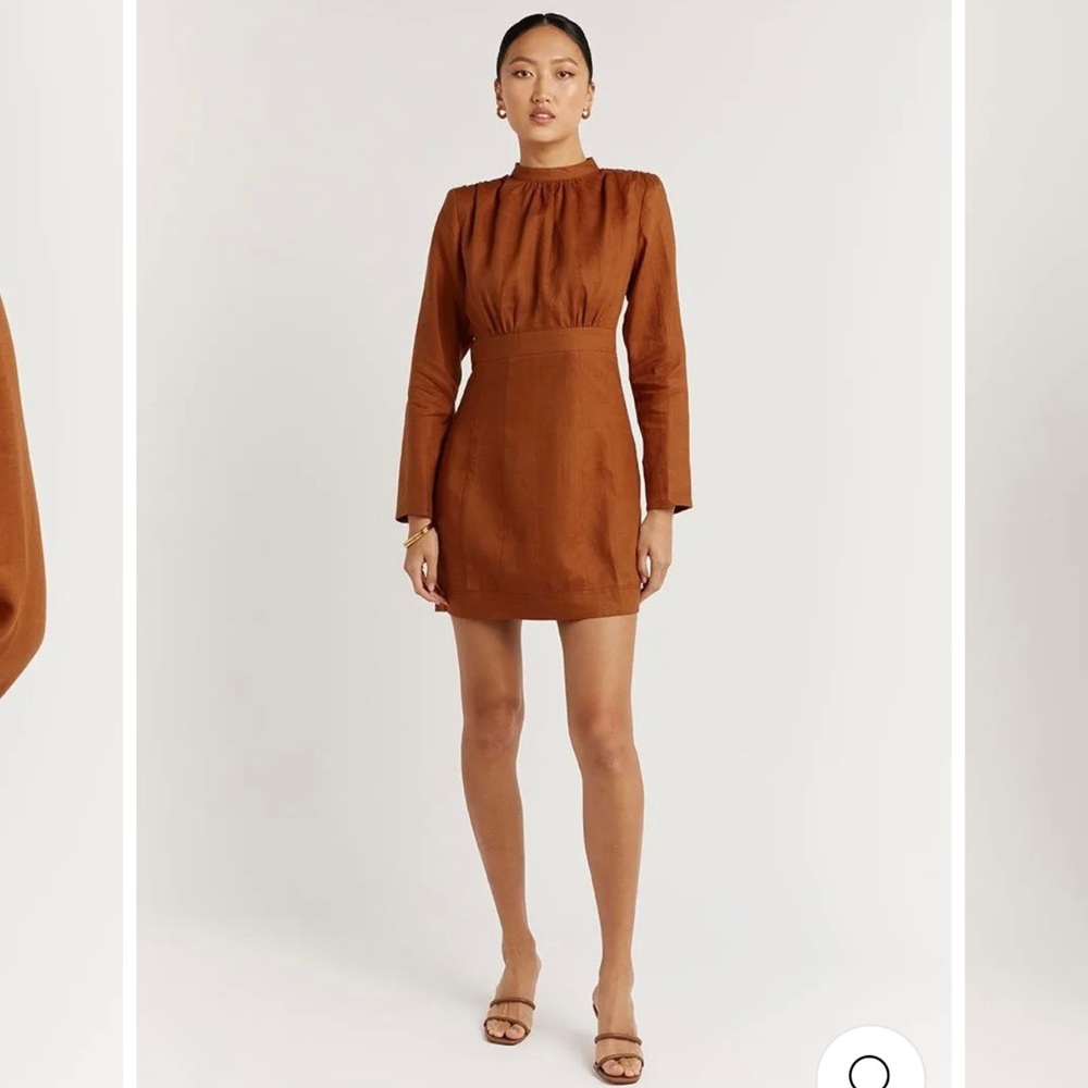 DISSH WOODS SPICE LINEN MINI DRESS
